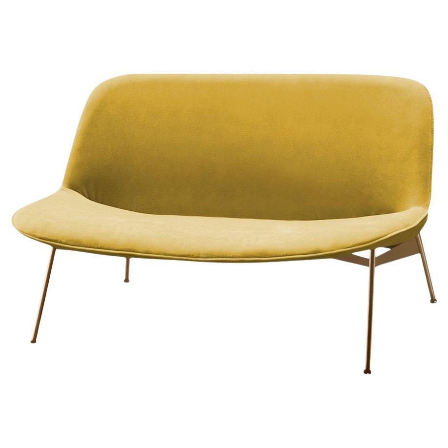 Chiado Sofa, Clean Powder, Large with Corn and Gold For Sale