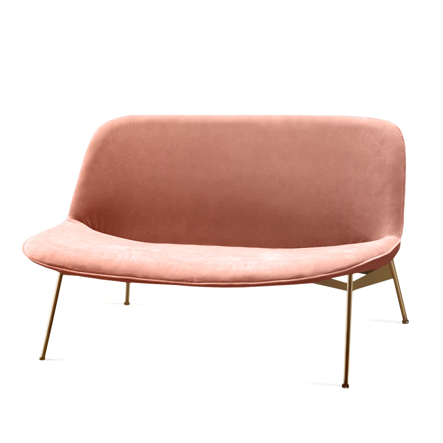 Chiado-Sofa, klein mit Pariser Ziegelstein und Gold