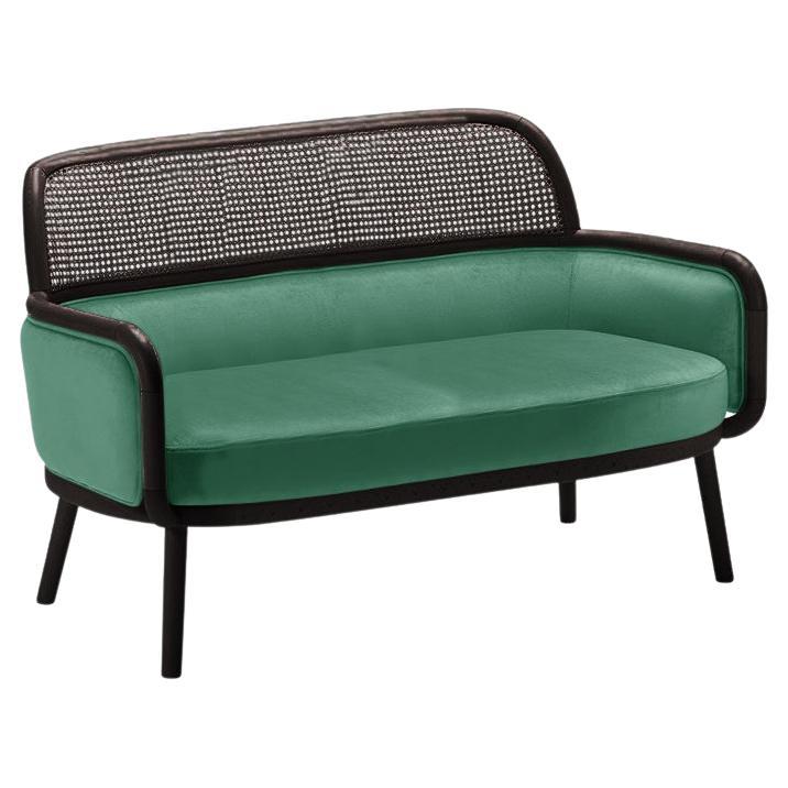 Luc Sofa Small with Beech Ash-056-5 and Paris Green For Sale