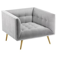 Fauteuil à poussière en chêne naturel et aluminium