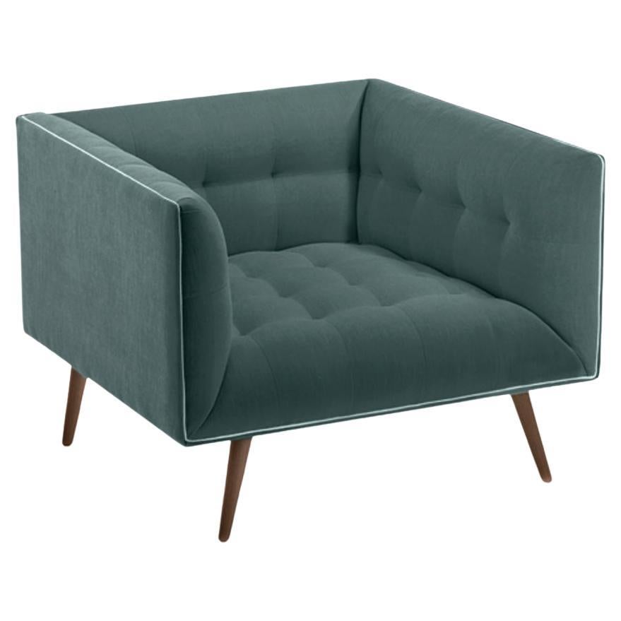 Dust Armchair with Beech Ash-056-1 and Teal For Sale