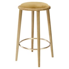 Luc Bar Stool with Natural Oak and Vigo Plantain