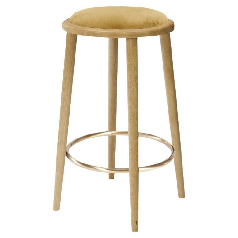 Luc Counter Stool with Natural Oak and Vigo Plantain For Sale