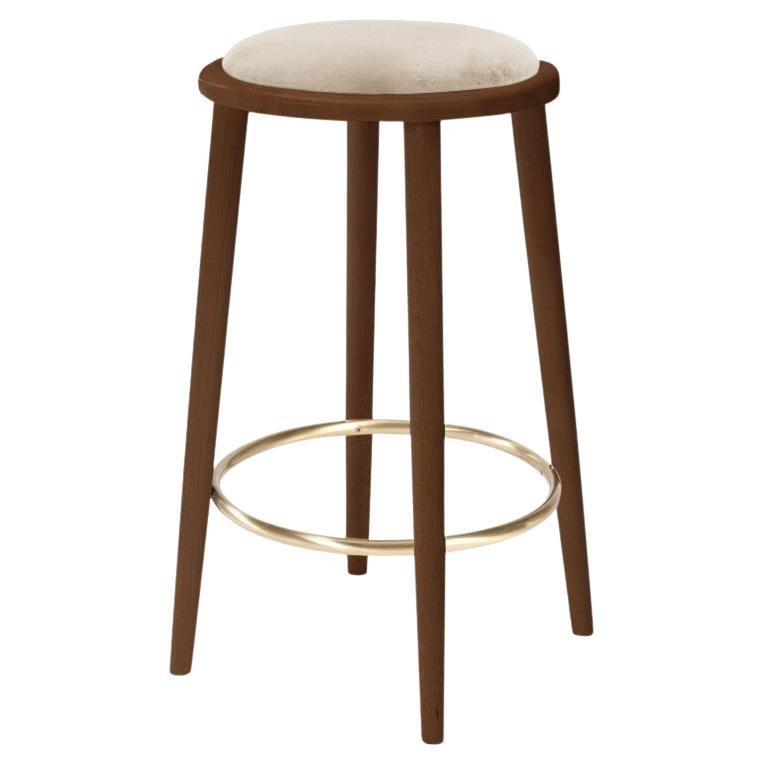 Luc Counter Stool with Beech Ash-056-1 and Boucle Snow For Sale