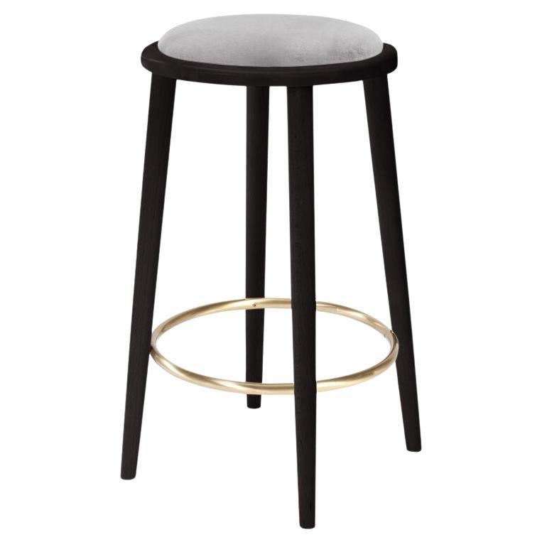 Luc Counter Stool with Beech Ash-056-5 and Aluminium For Sale