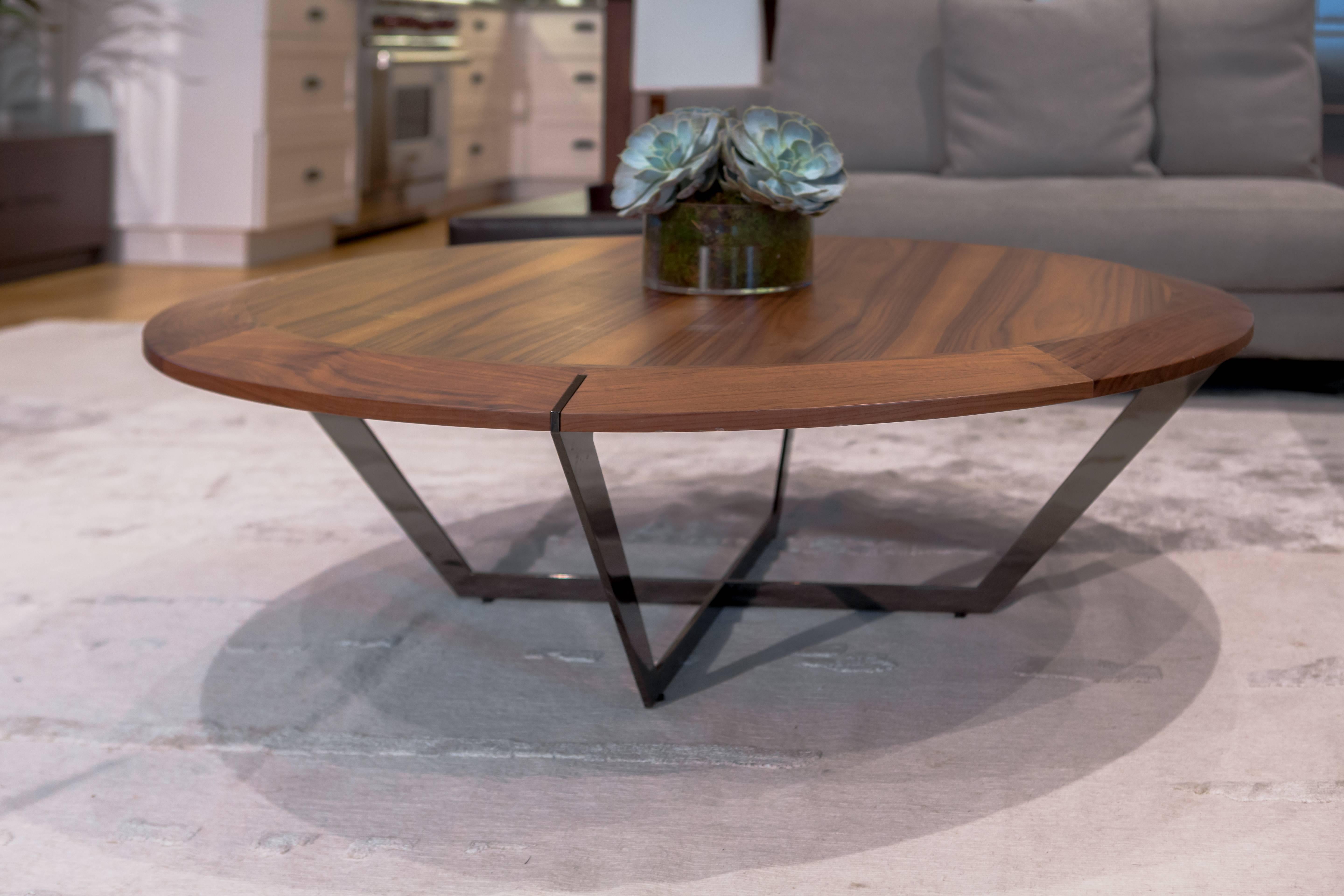 The Diamond table is a round coffee table with metal finish legs. It is a part of our Heritage collection. Designed with tradition, comfort and elegance in mind, crafted by hand. It can be customized to fit your interior and needs by choosing from