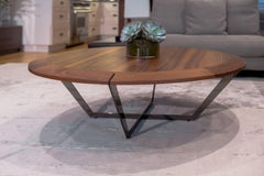 Diamond Table, Coffee Table, Walnut and Metal Finish Legs