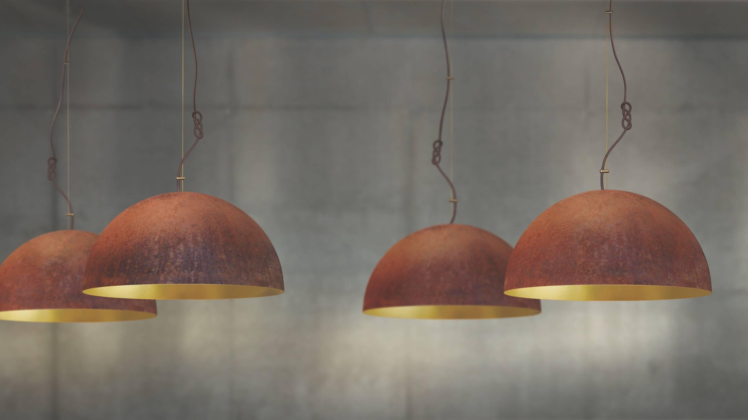 Lettone Lampada a soffitto Queen a sospensione media, realizzata in acciaio corrosivo in vendita