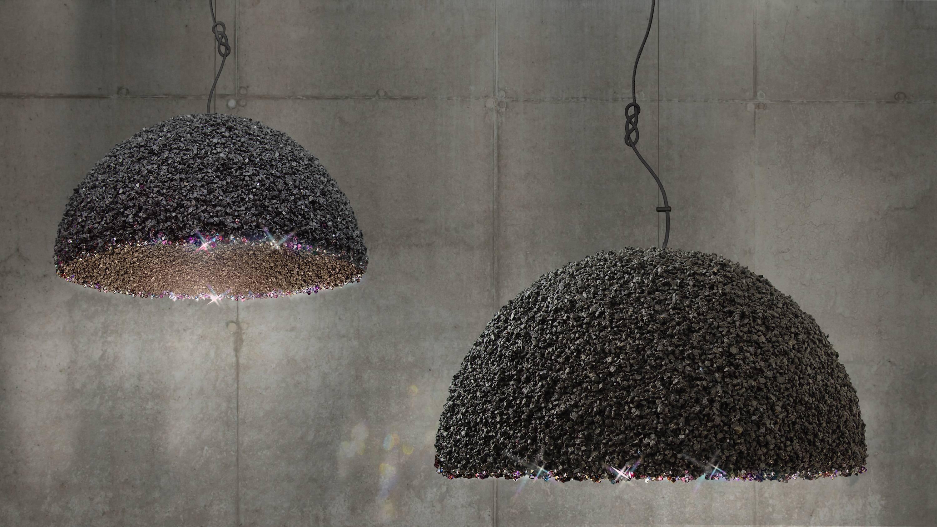 Colgante Duquesa Mediana Negro-Lámpara de techo Cristal Swarovski Moderno en venta