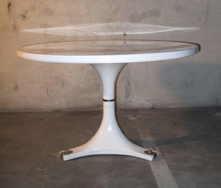 Rare White Round Dining Table By Anna Castelli Ferrieri For Kartell Mid Century Modern Rare White Round Dining Table By Anna Castelli Ferrieri For Kartell