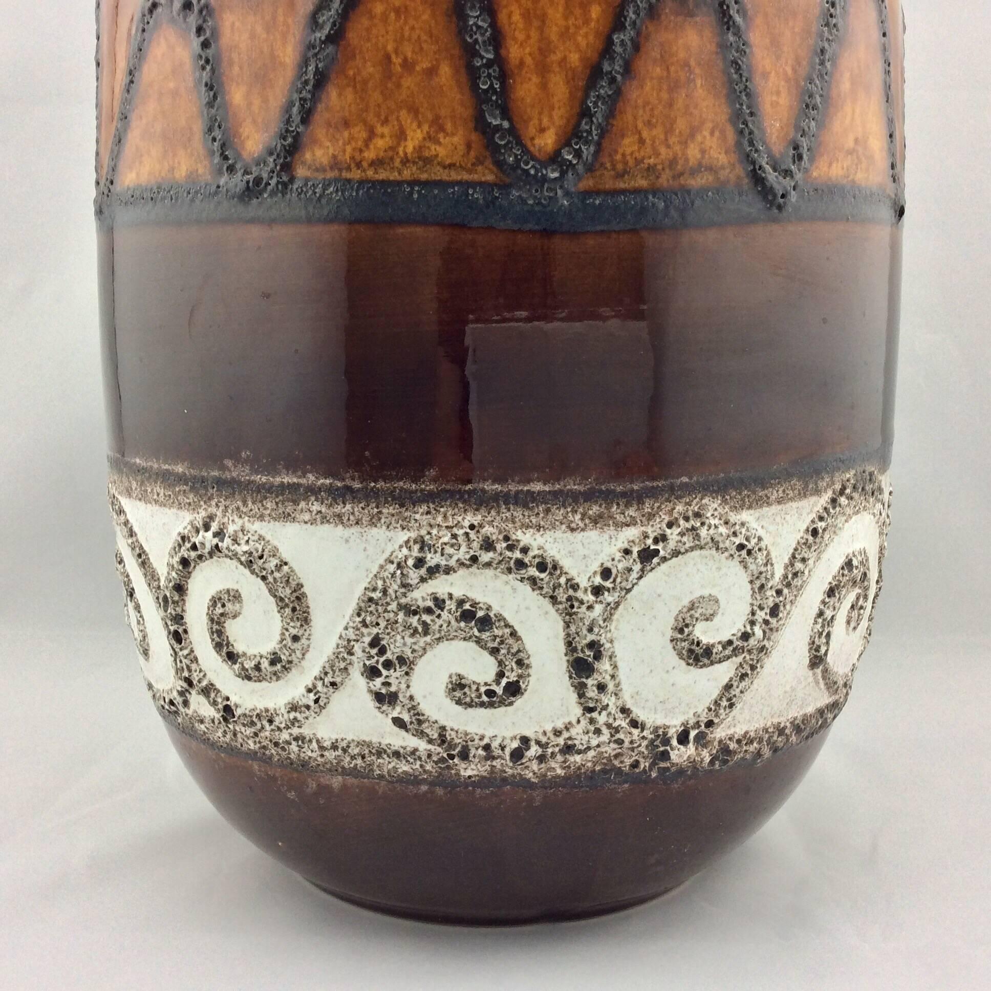 Extra Large Mid-Century Modern West German Glazed Ceramic Floor Vase In Good Condition For Sale In Marietta, GA