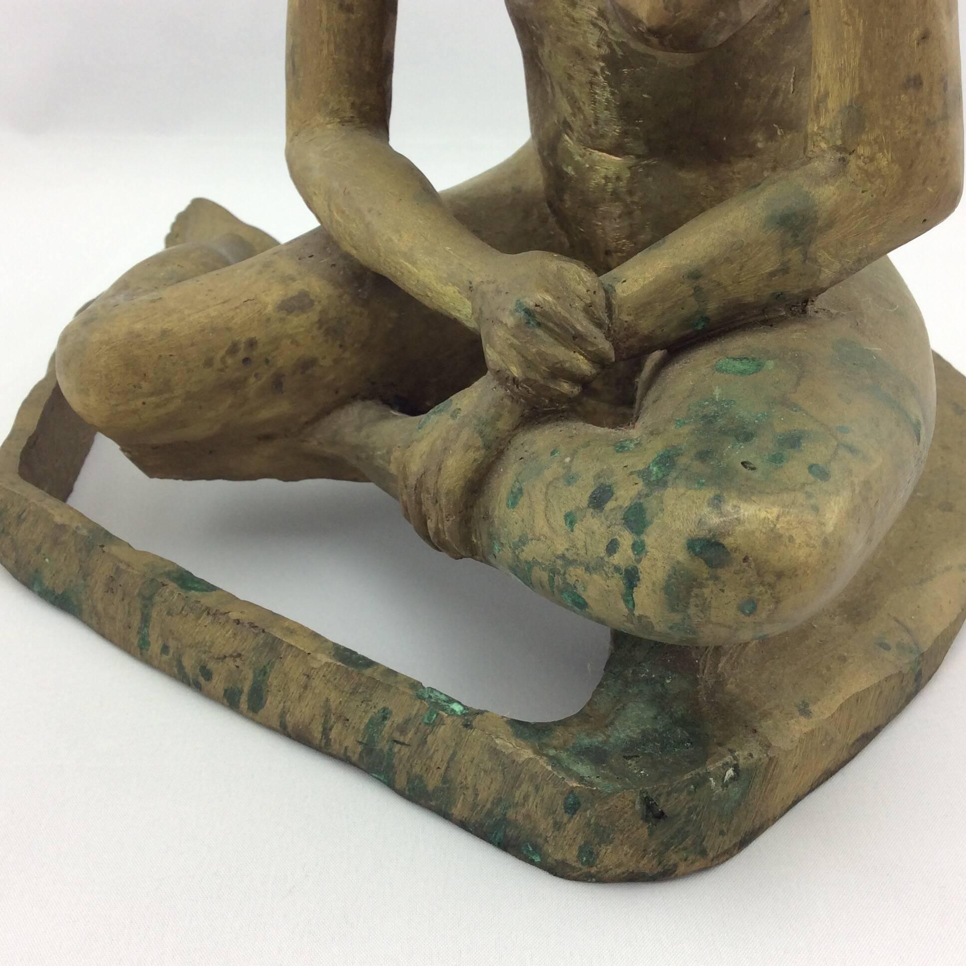 Vintage Midcentury Brass Nude Sculpture Signed For Sale 3