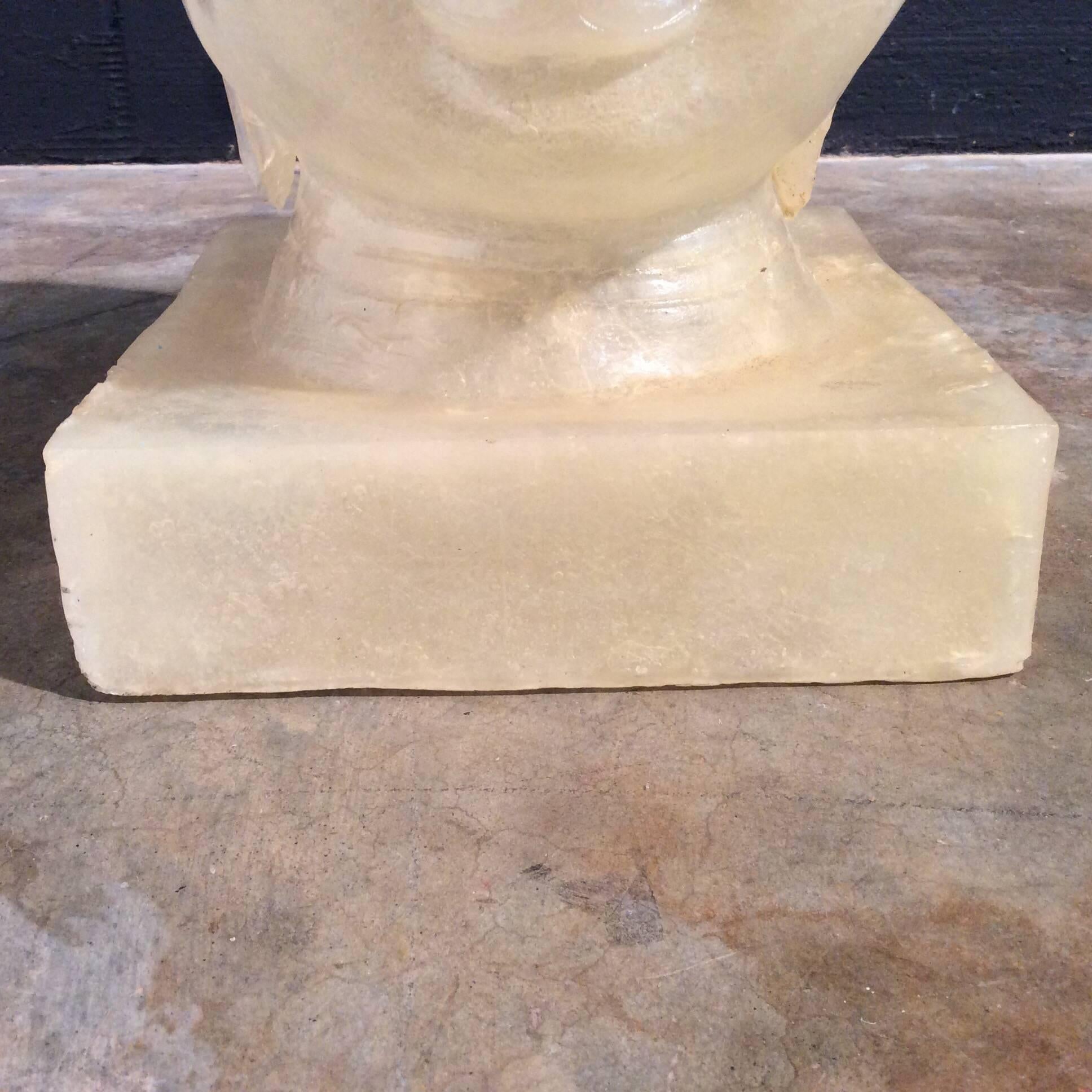 Mid-Century Modern Handmade Fiberglass Buddha Head Lamp, Boho Style 5