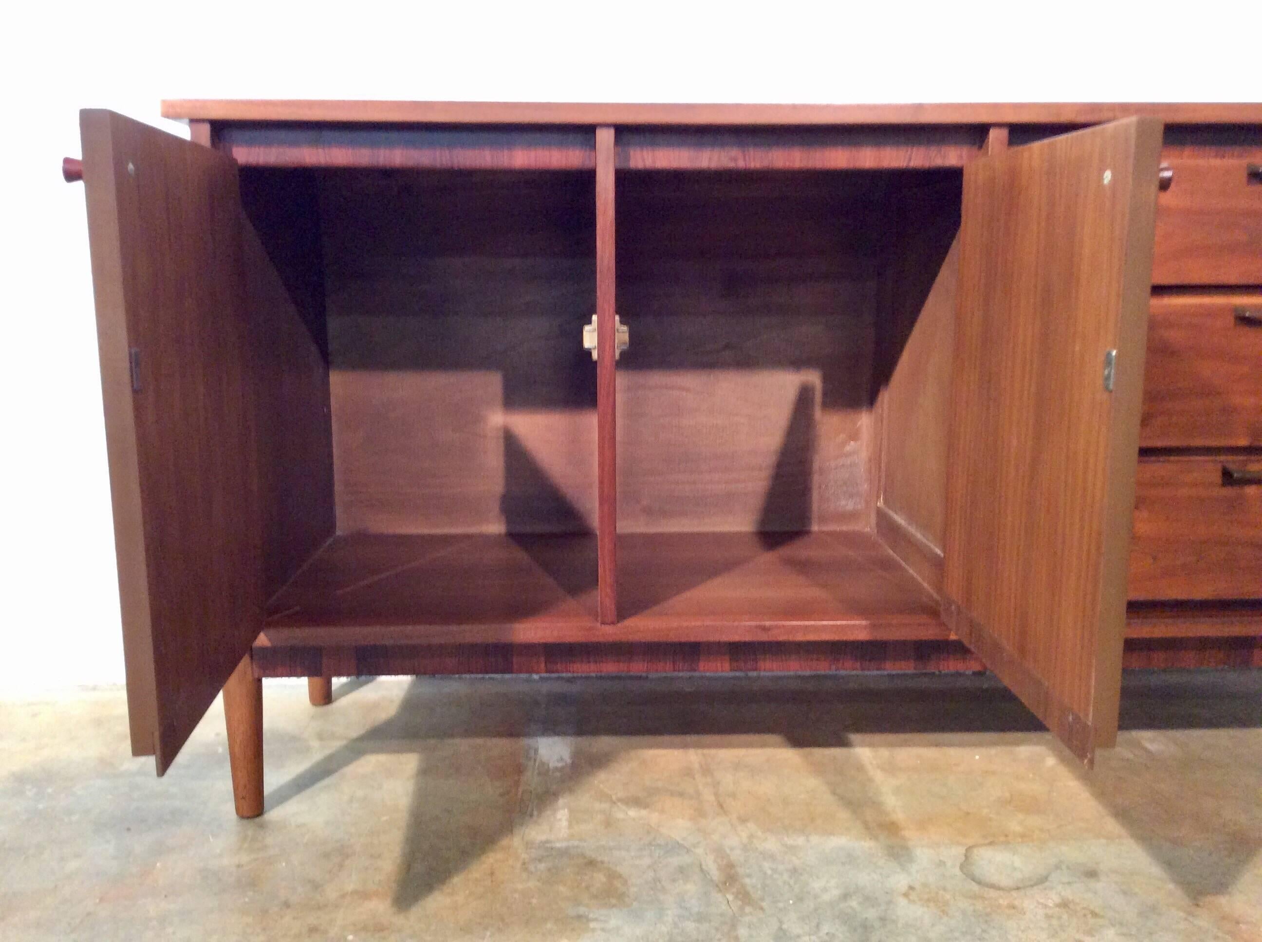Mid-Century Modern Danish Style Credenza Buffet Restored Shipping Included 1