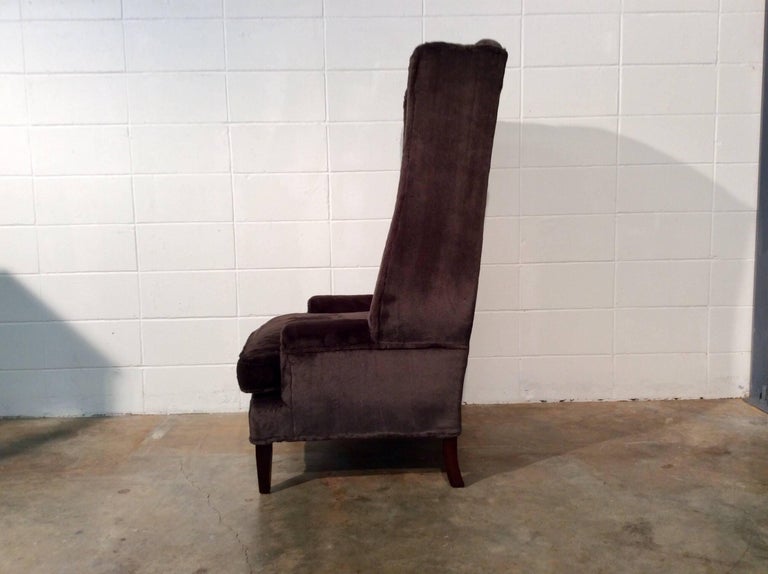 Monumental and Unique Extra Tall Wingback Chair in New Faux Fur