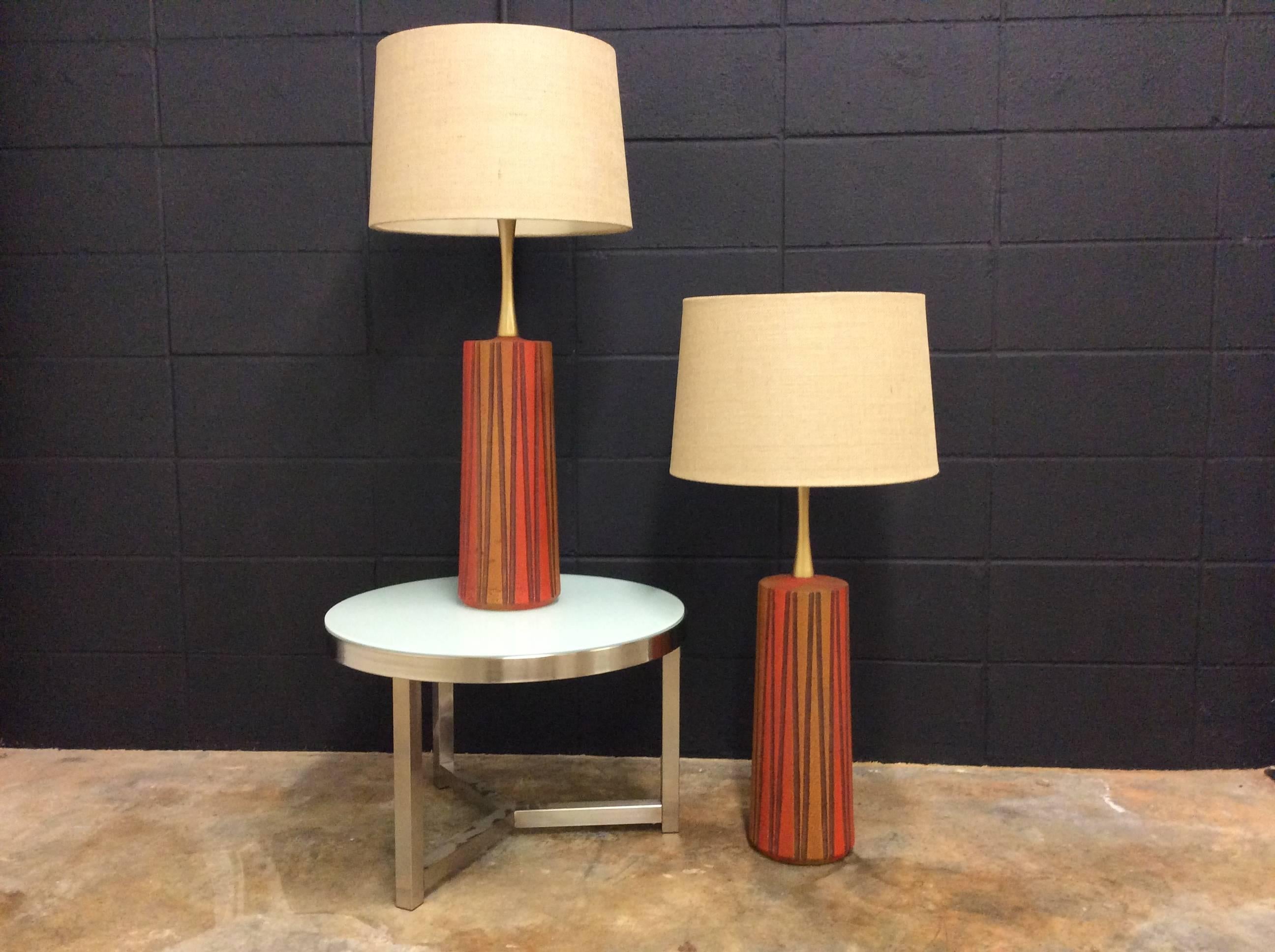 Pair of Vintage Mid-Century Modern Ceramic Table Lamps 4