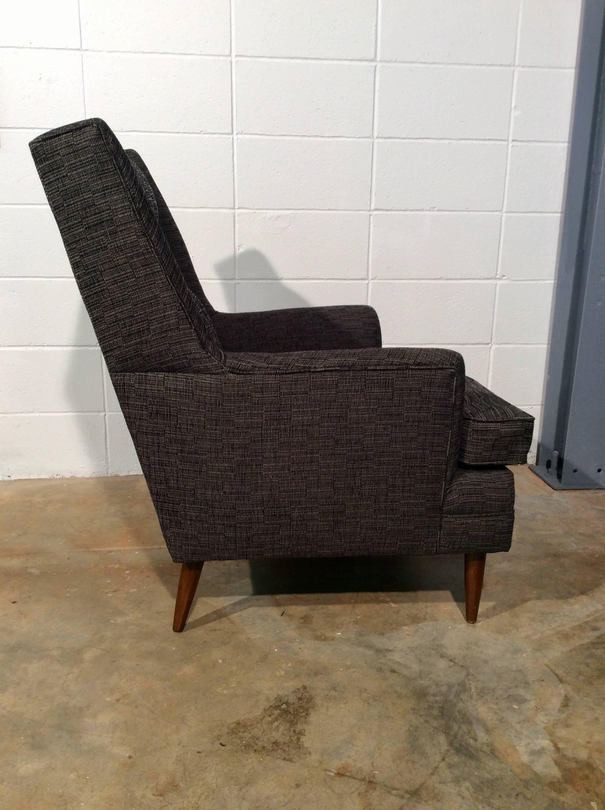 Mid-Century Modern Tufted Back Lounge Chairs in the Style of Dunbar 1