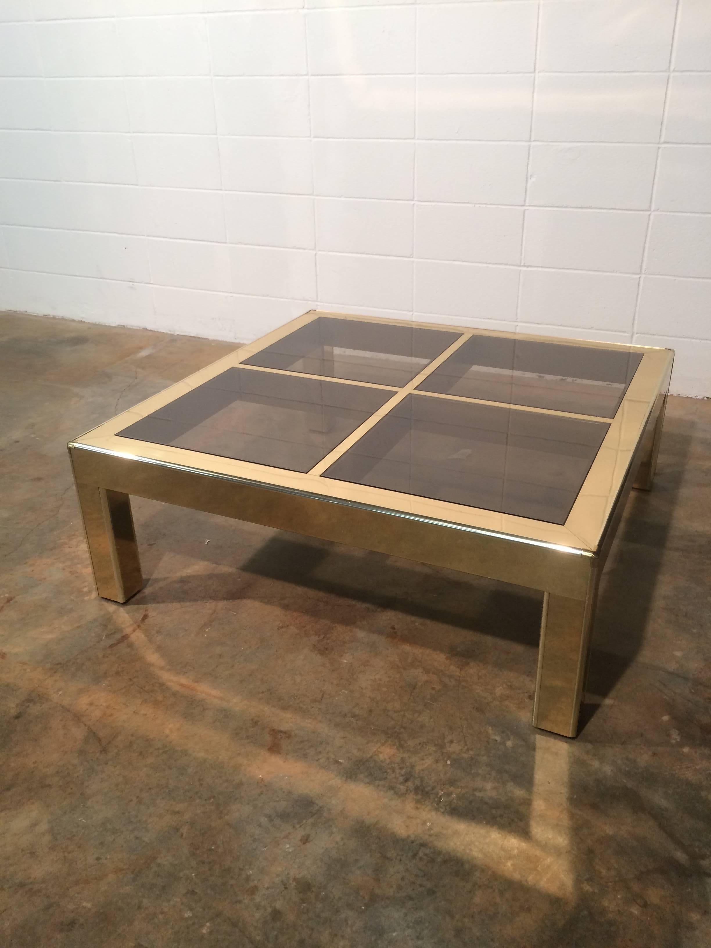 Vintage Mastercraft Coffee Table Brass and Glass 3