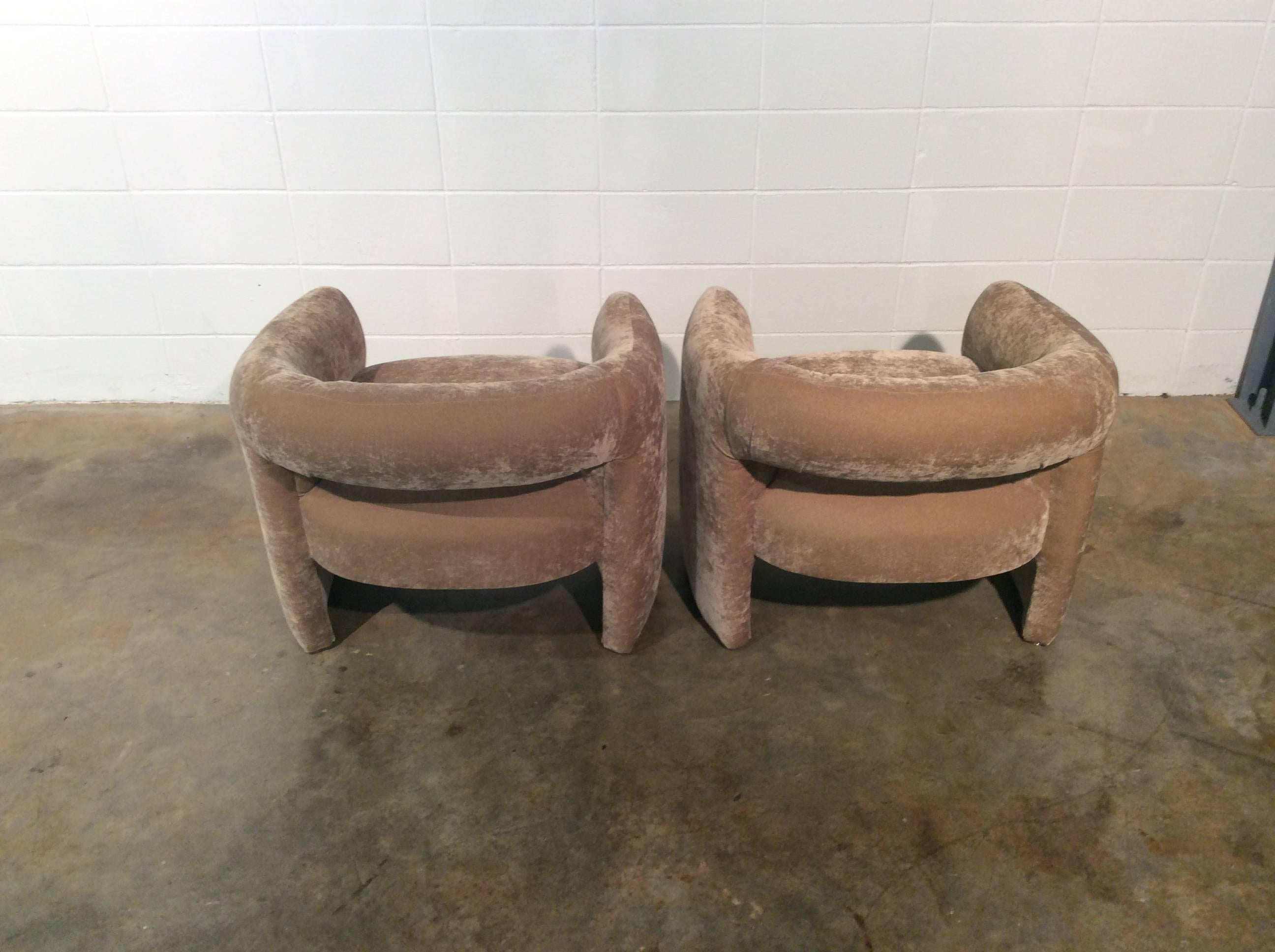 North American Two Open Back Barrel Chairs Imported by Weiman