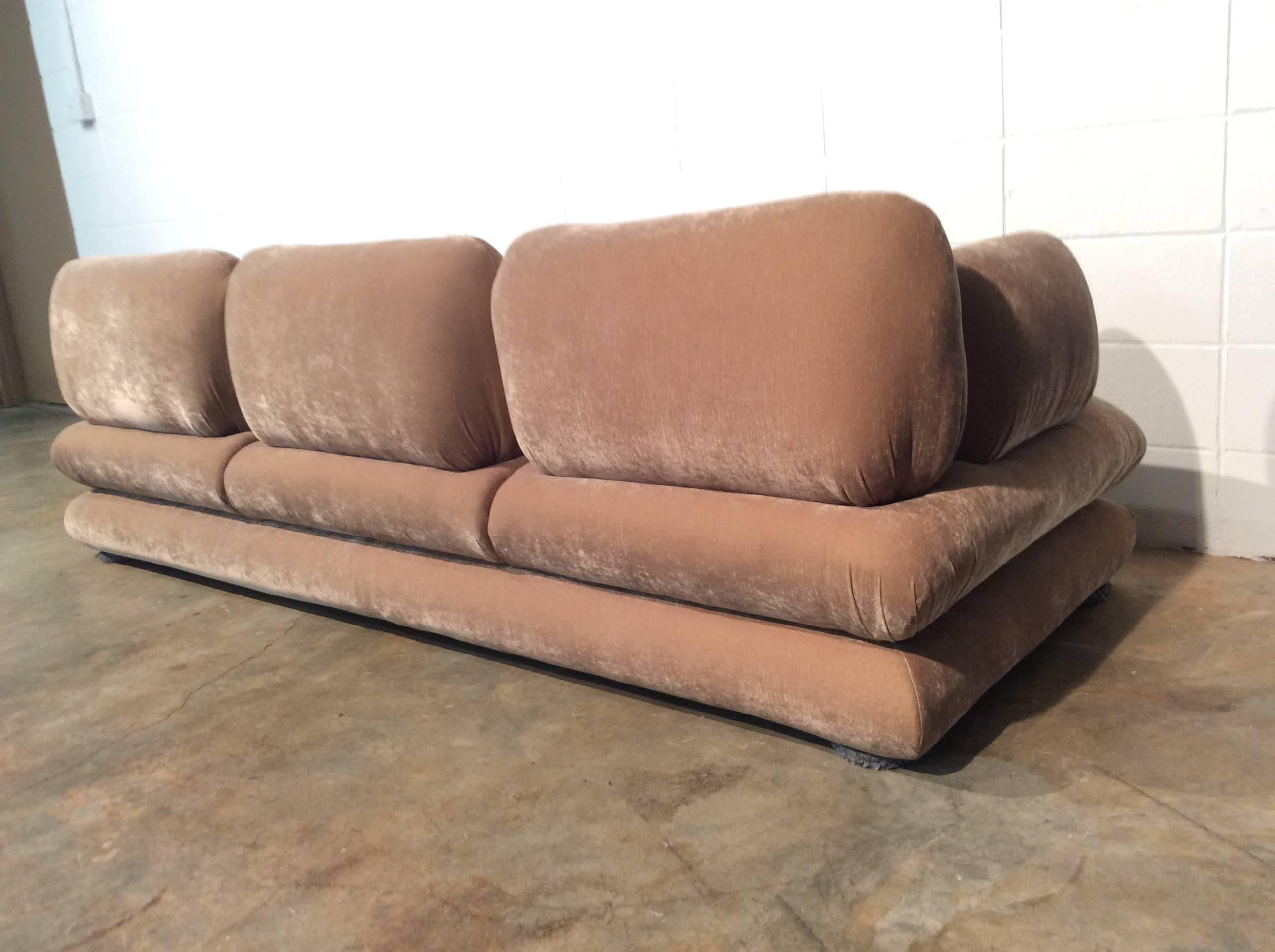 Restored Mid Century Modern Sofa Imported by Weiman, Italian  In Excellent Condition In Marietta, GA