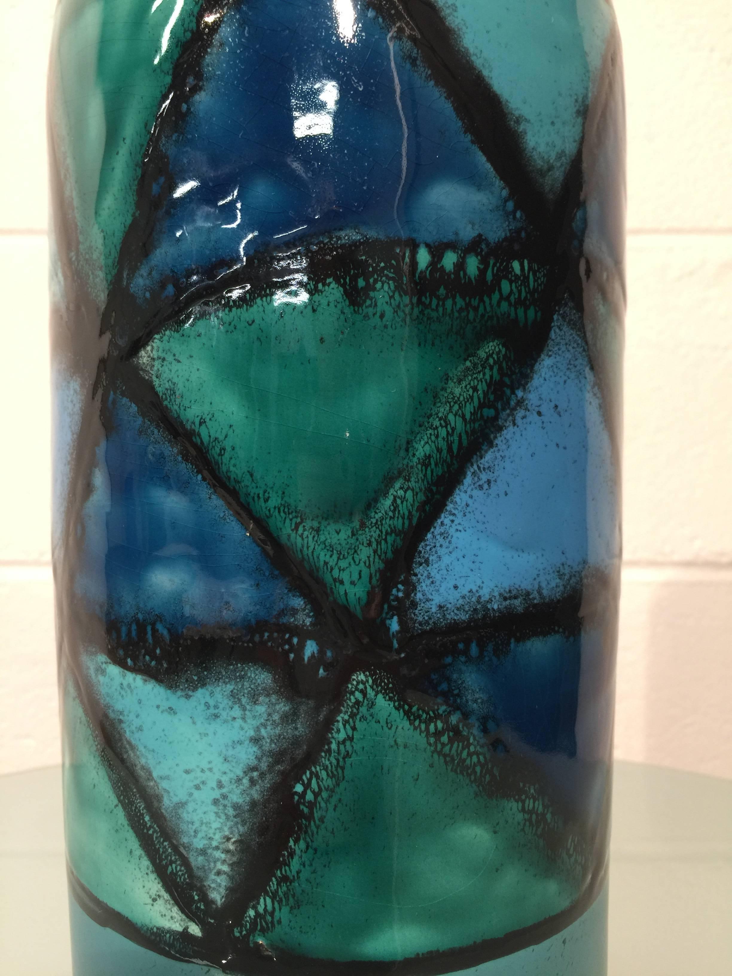 Uncommon Bitossi Vetrata Vase by Aldo Londi  In Excellent Condition In Marietta, GA