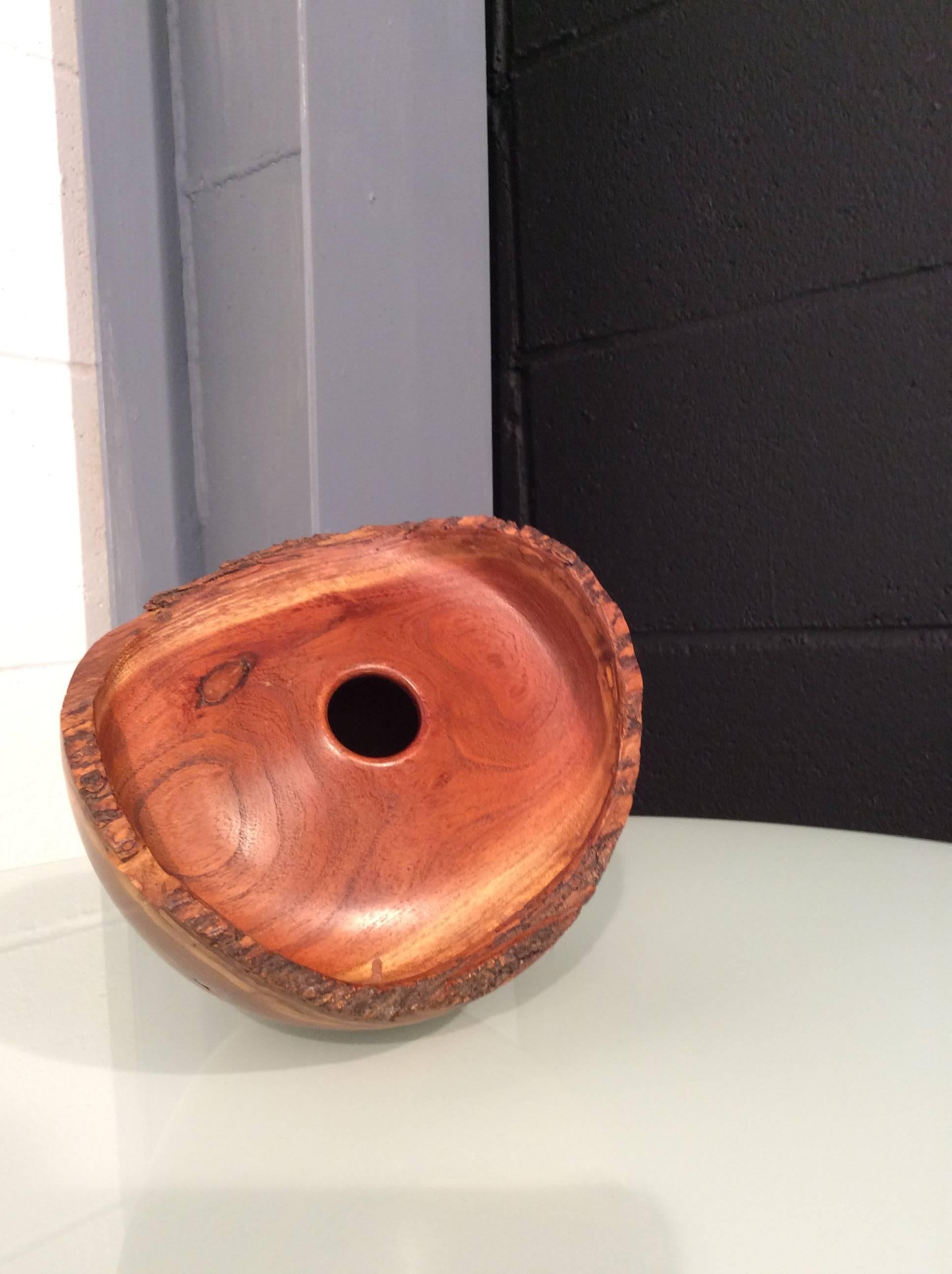 Vintage Mesquite Wood Vase, Hand-Turned, Signed and Dated 1978 1