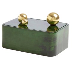 Trocadero Lacquered Goatskin Box in Jade