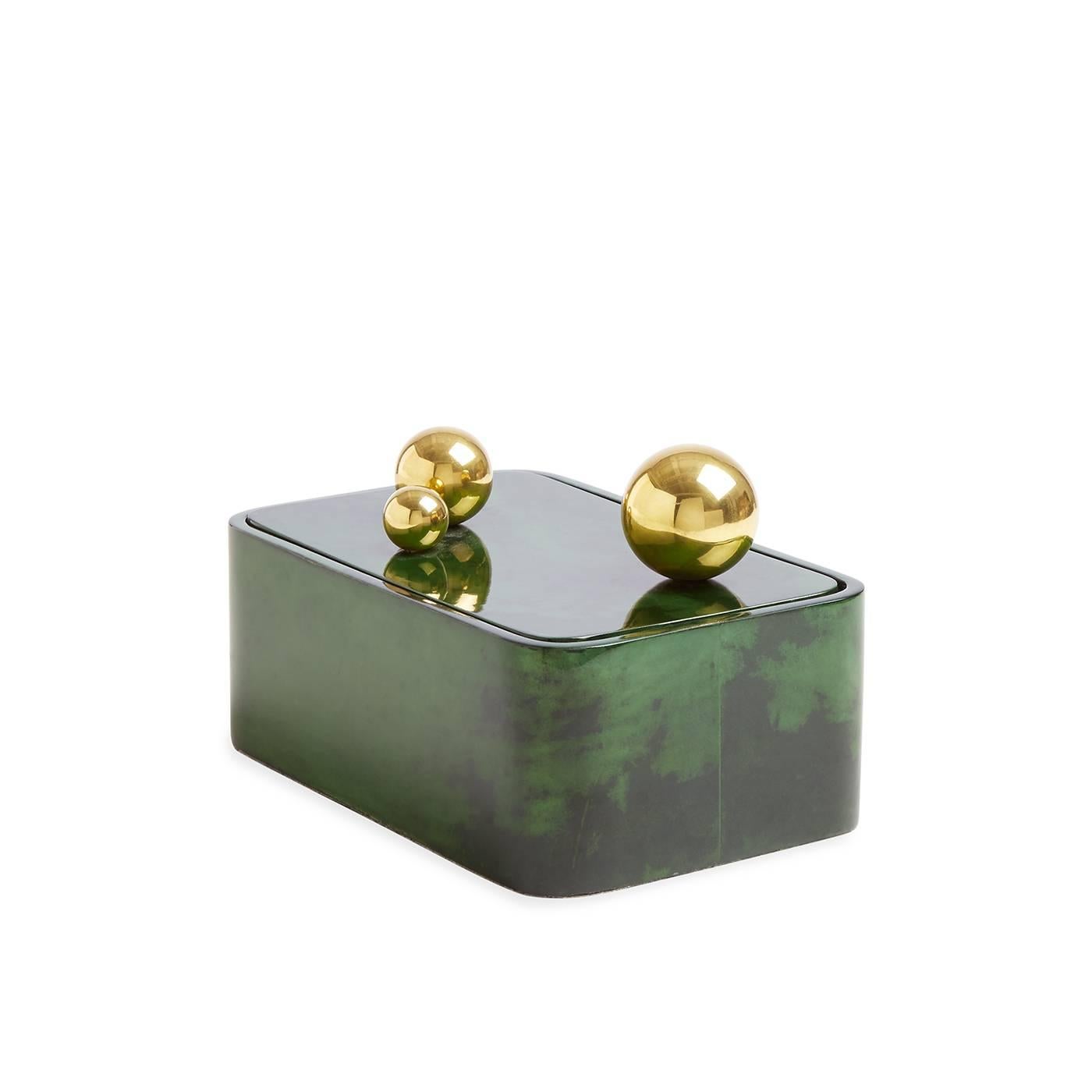 American Trocadero Lacquered Goatskin Box in Jade