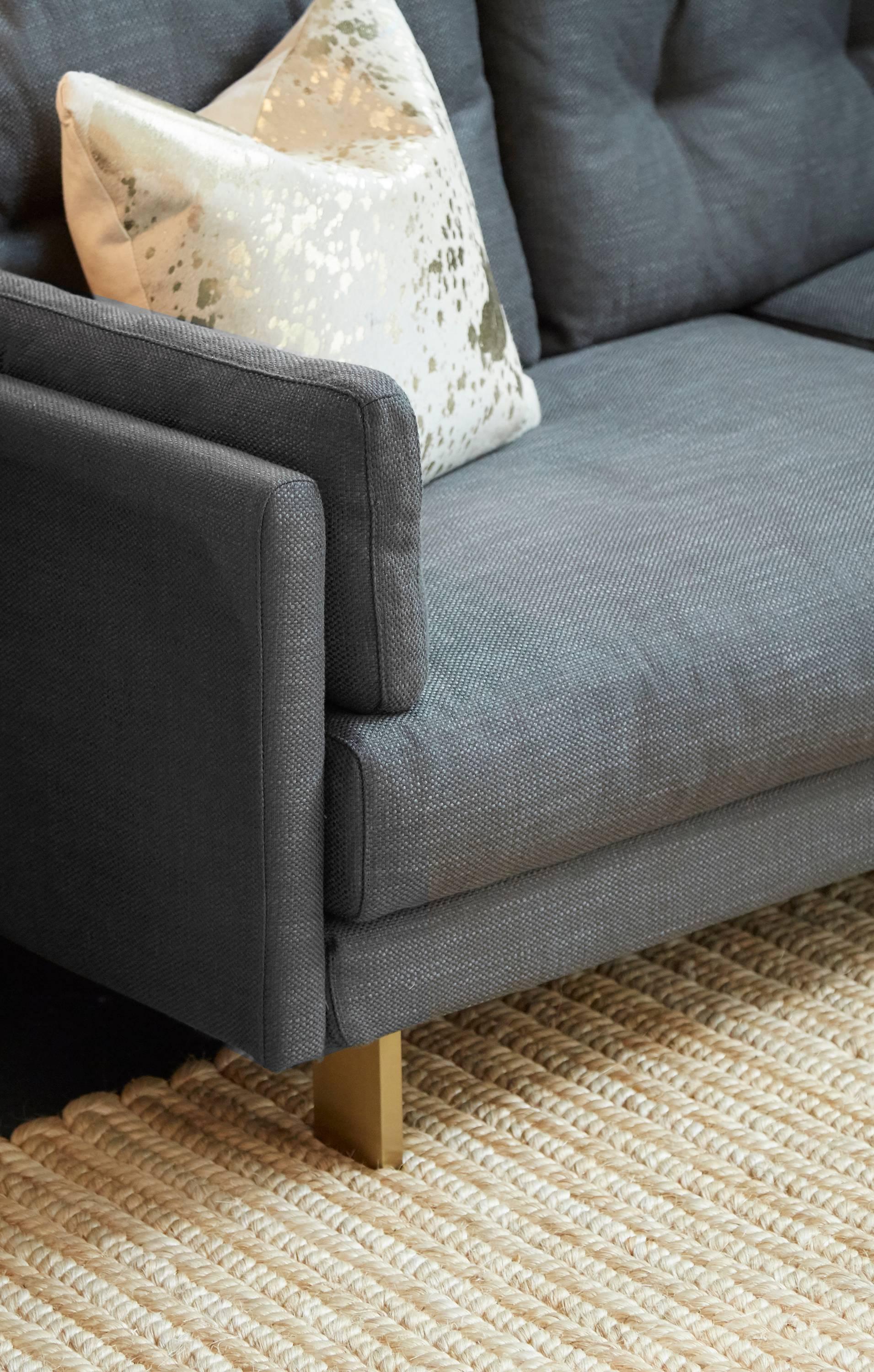 Organic Modern Malibu Sofa in Charcoal Bouclé