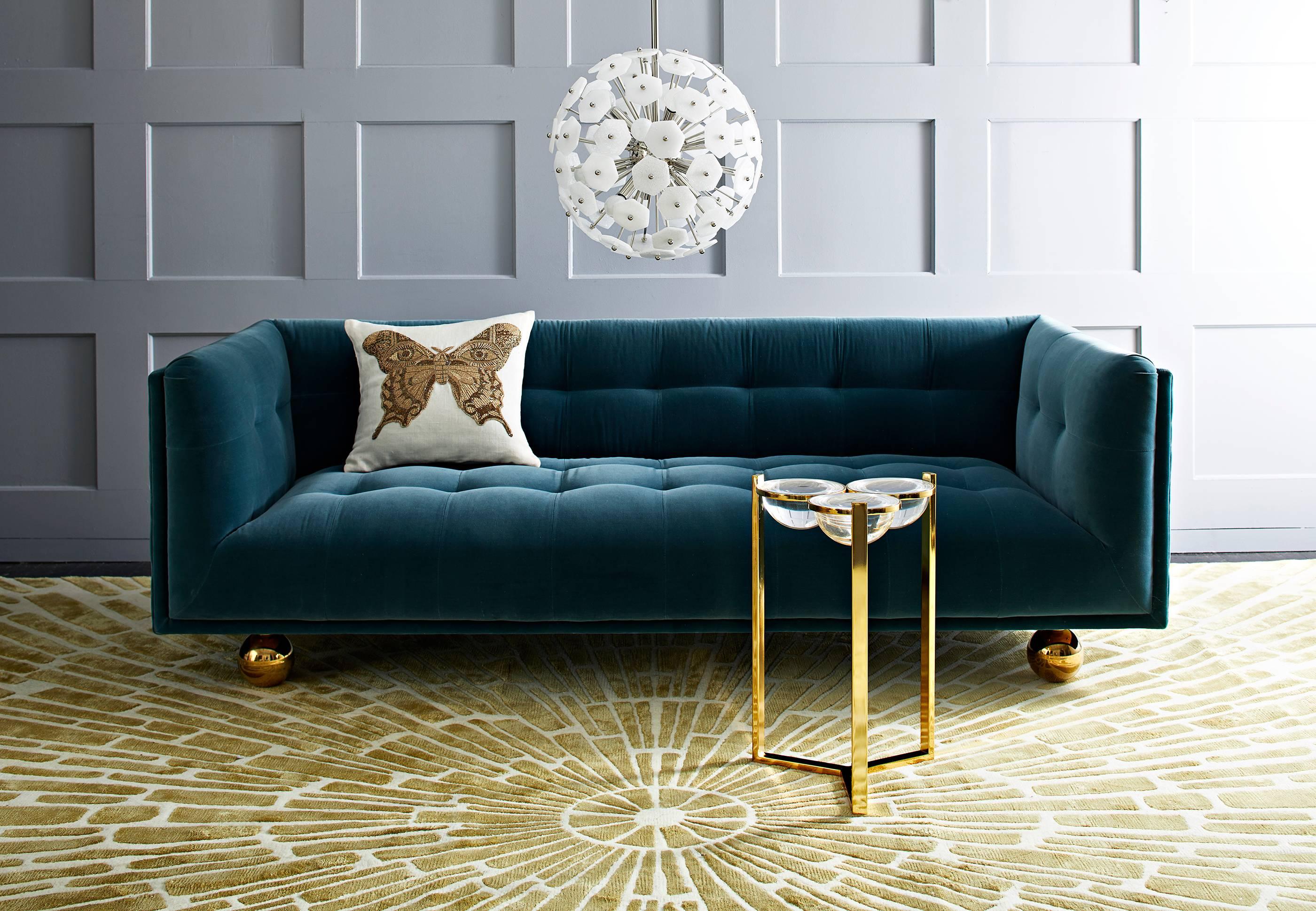 blue velvet chesterfield sofa
