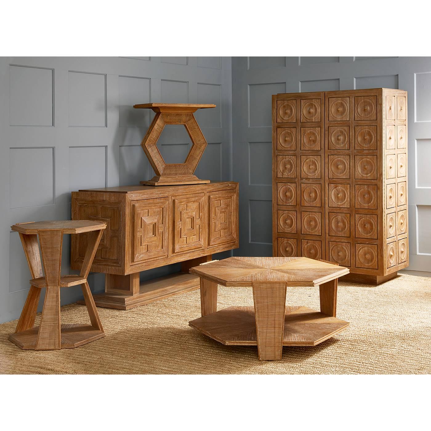 Contemporary Antwerp Brutalist Limed Cabinet