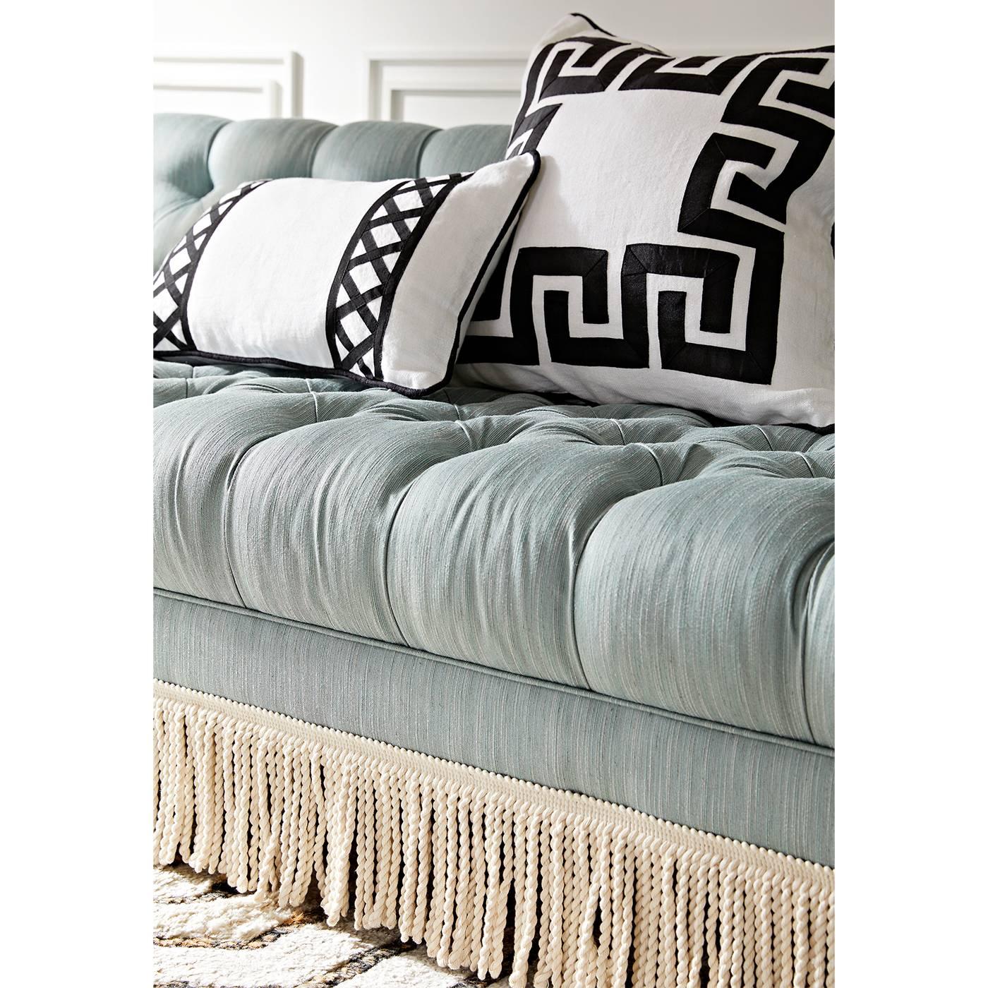 American Baxter T-Arm Sofa with Bullion Fringe