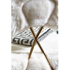 Maxime Shearling and Brass Lounge Chair