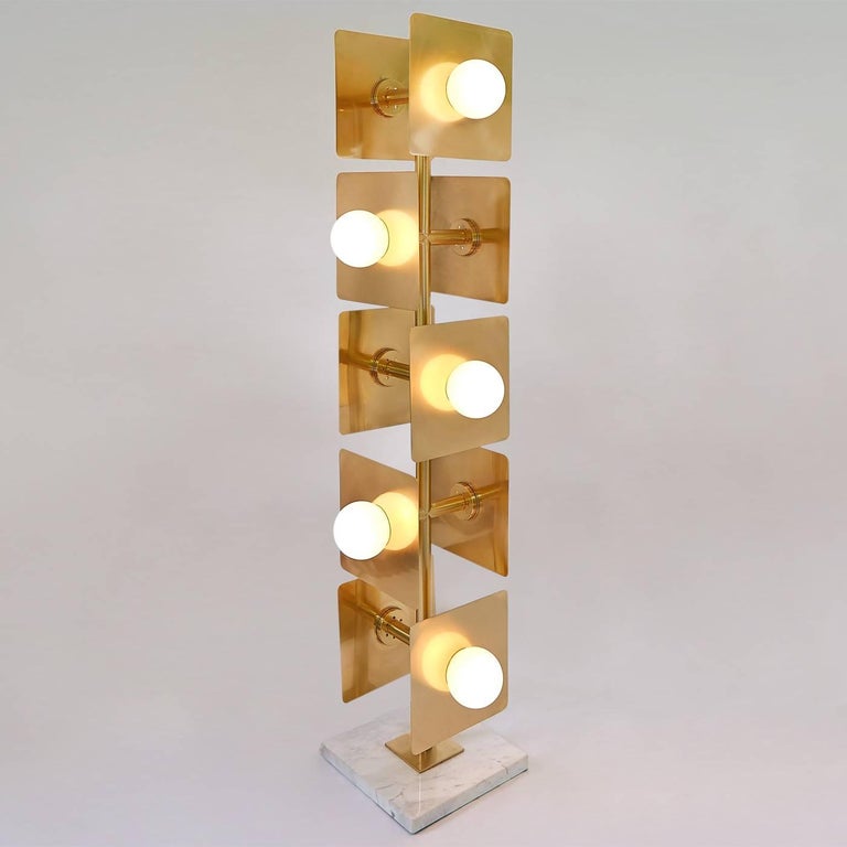 Puzzle Brass Floor Lamp at 1stDibs