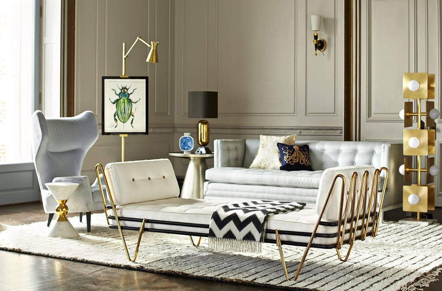 Puzzle Brass Floor Lamp