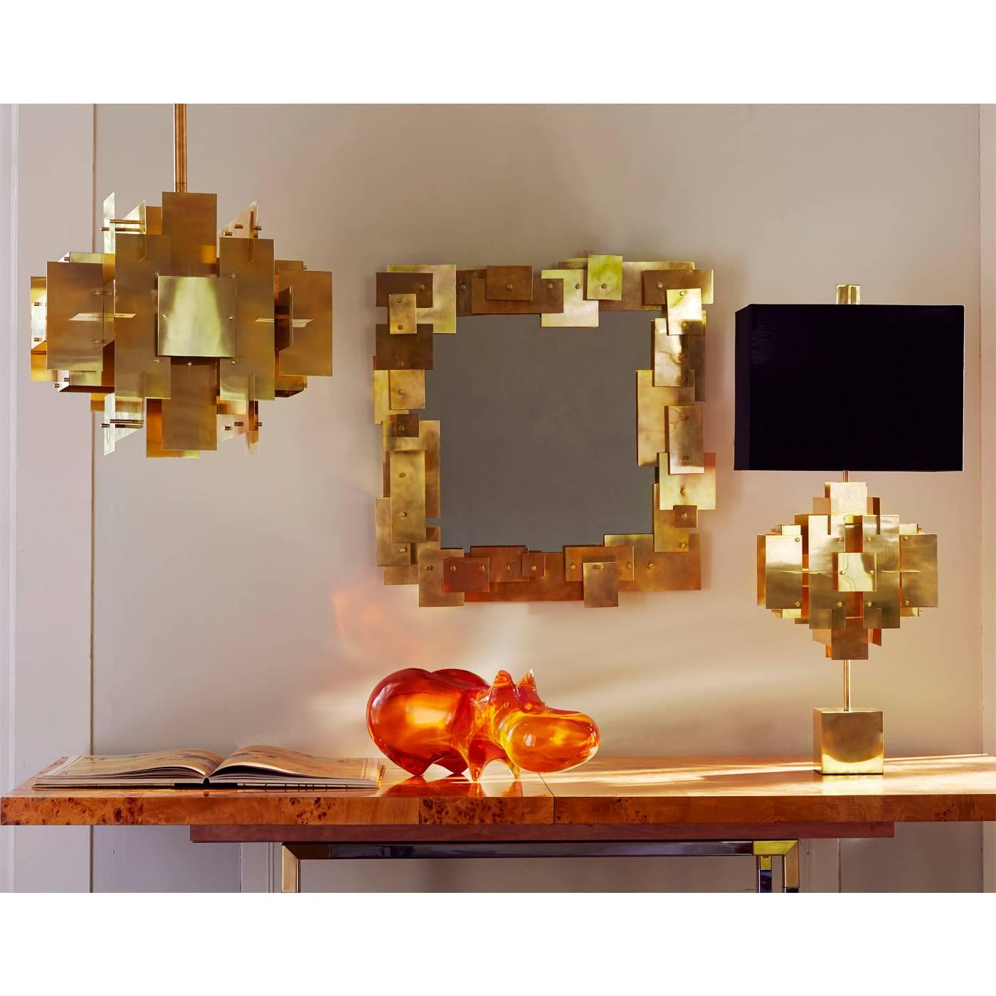 Contemporary Puzzle Brass Table Lamp For Sale