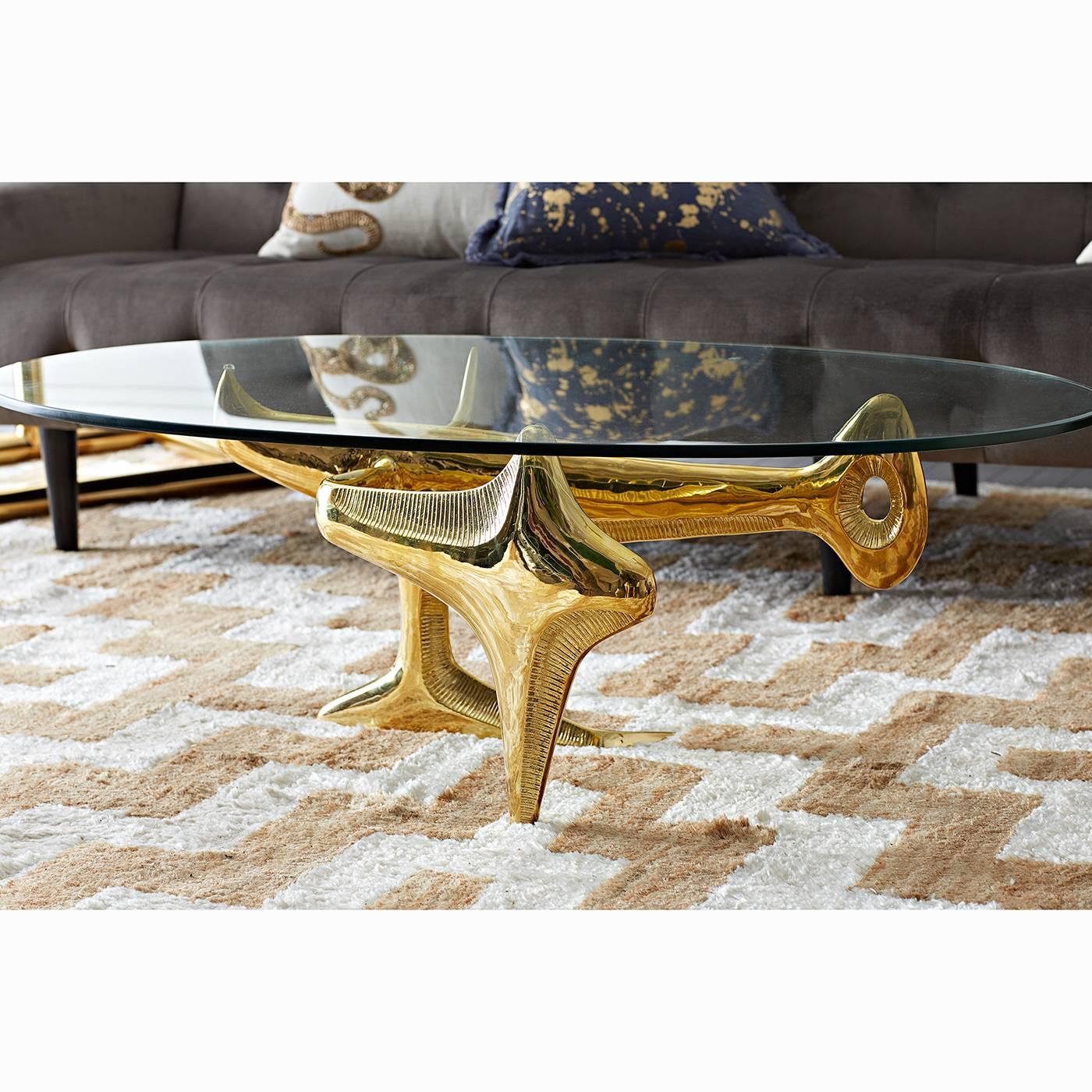 Organic Modern Reform Brass Cocktail Table