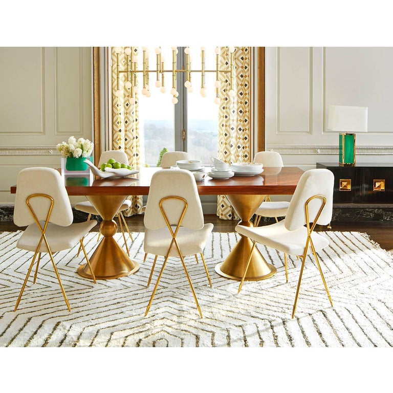 Contemporary Maxime Velvet and Brass Dining Chair For Sale