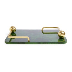 Trocadero Lacquered Goatskin Tray in Jade
