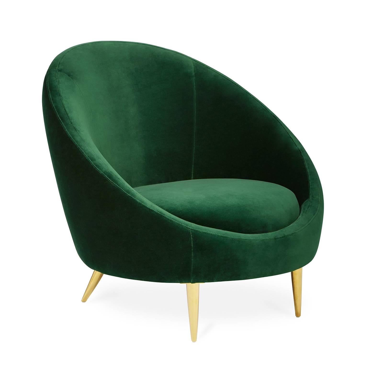Heaven Sent. Our sleek Ether chair packs a powerful punch. The Minimalist gesture of the capsule-inspired Silhouette provides surprising comfort, while gleaming brass stiletto legs project enough posh for a formal parlor. Elegant and exceptionally