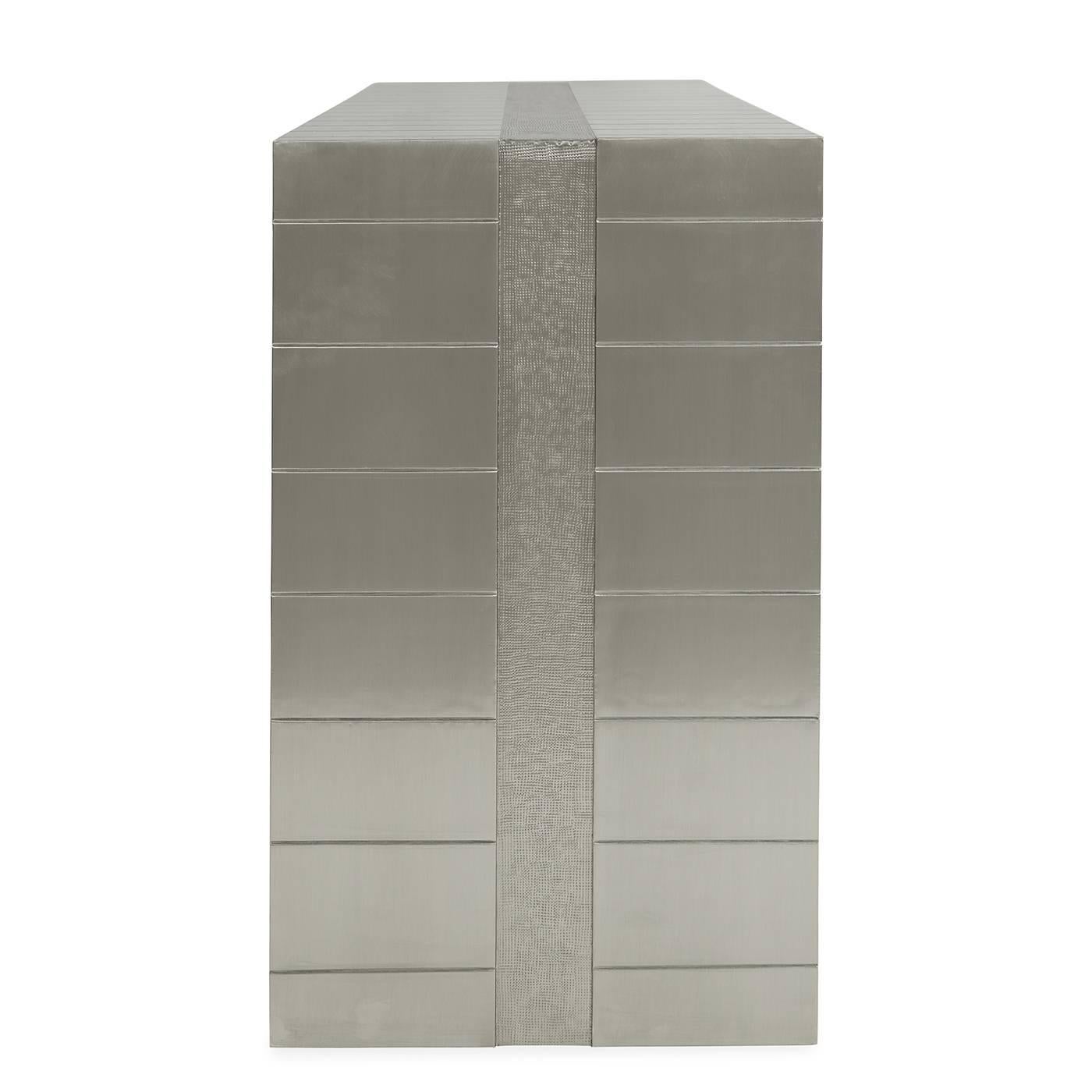 Modern Talitha Nickel Waterfall Console For Sale