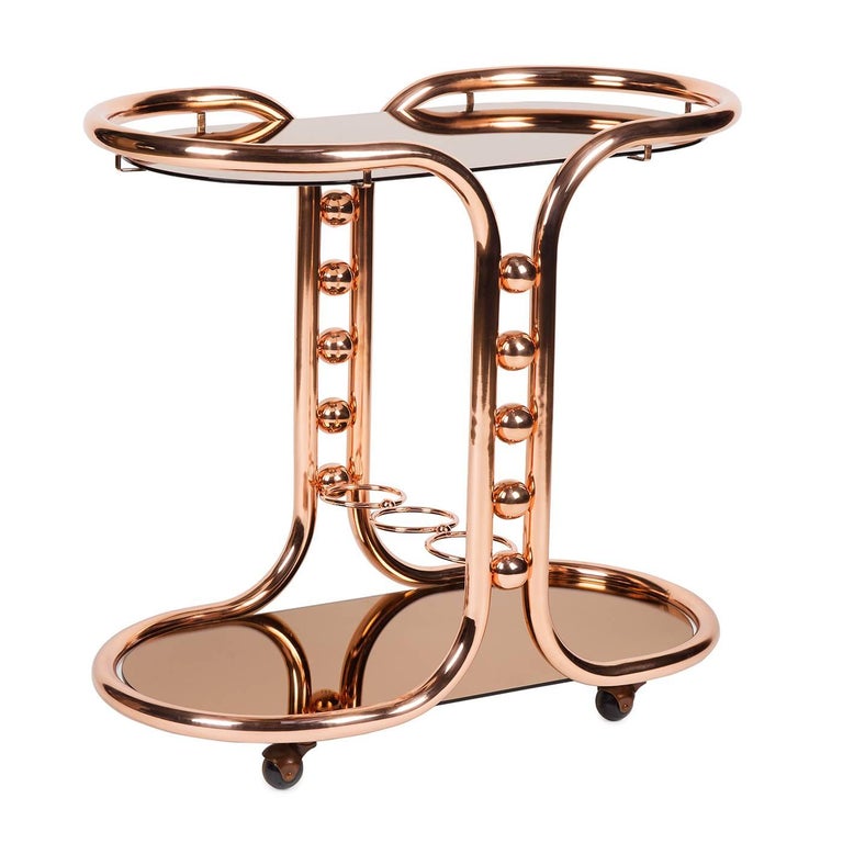 Ultra Rose Gold Bar Cart For Sale at 1stdibs