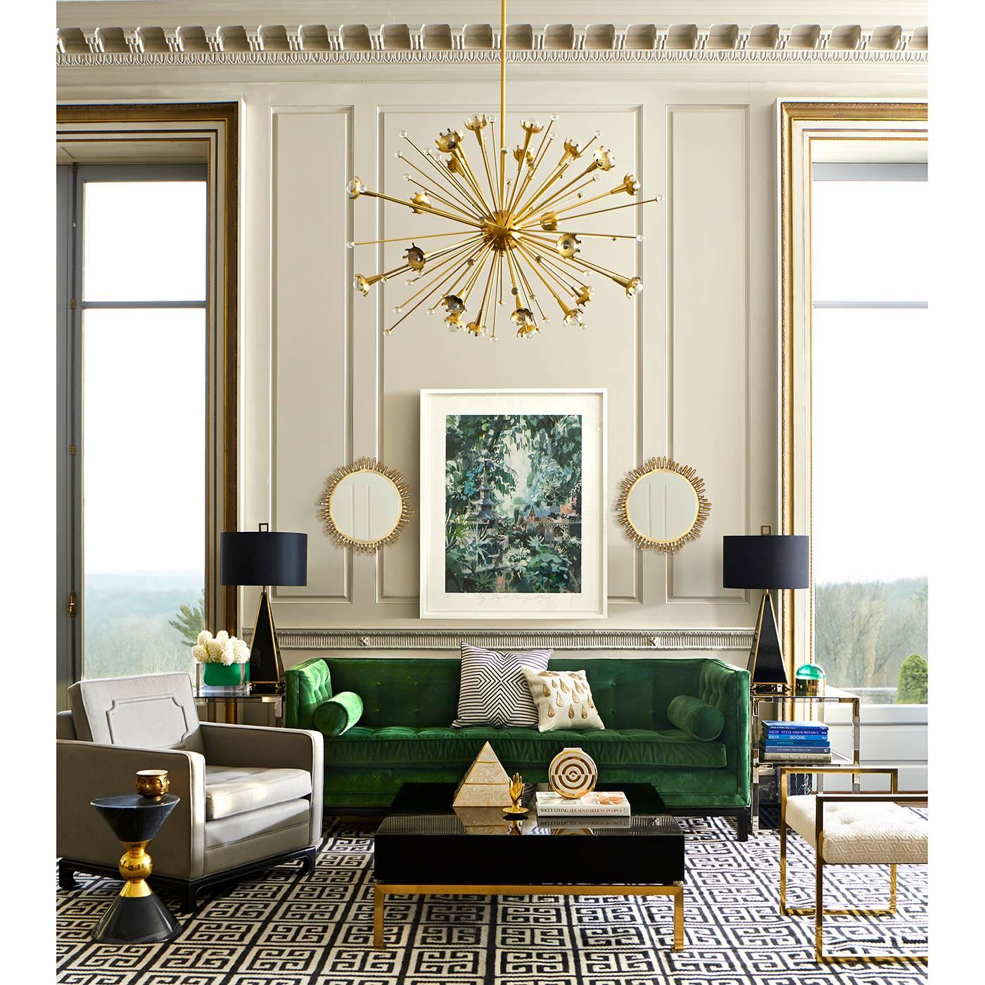 American Lampert Sofa in Emerald Velvet