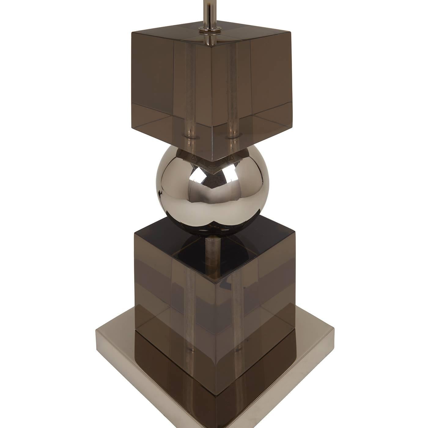 American Jacques Stacked Lucite Lamp