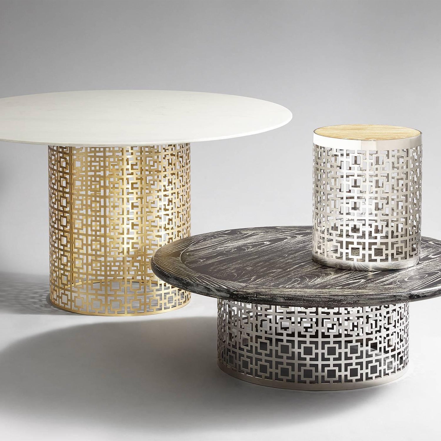 Nixon Nickel And Marble Tail Table For At 1stdibs