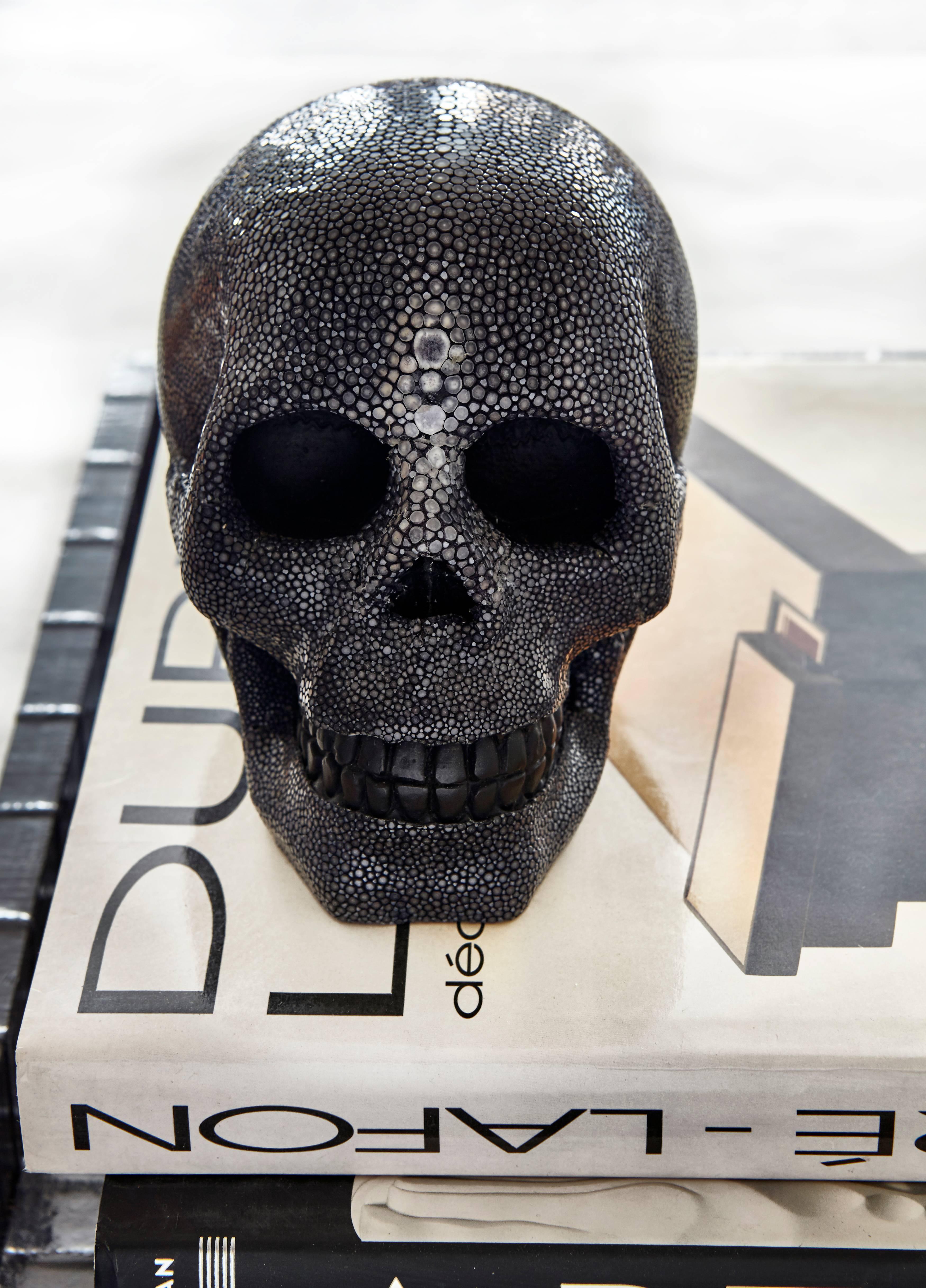 Molded Cadavre Exquis Mini Shagreen Skull For Sale