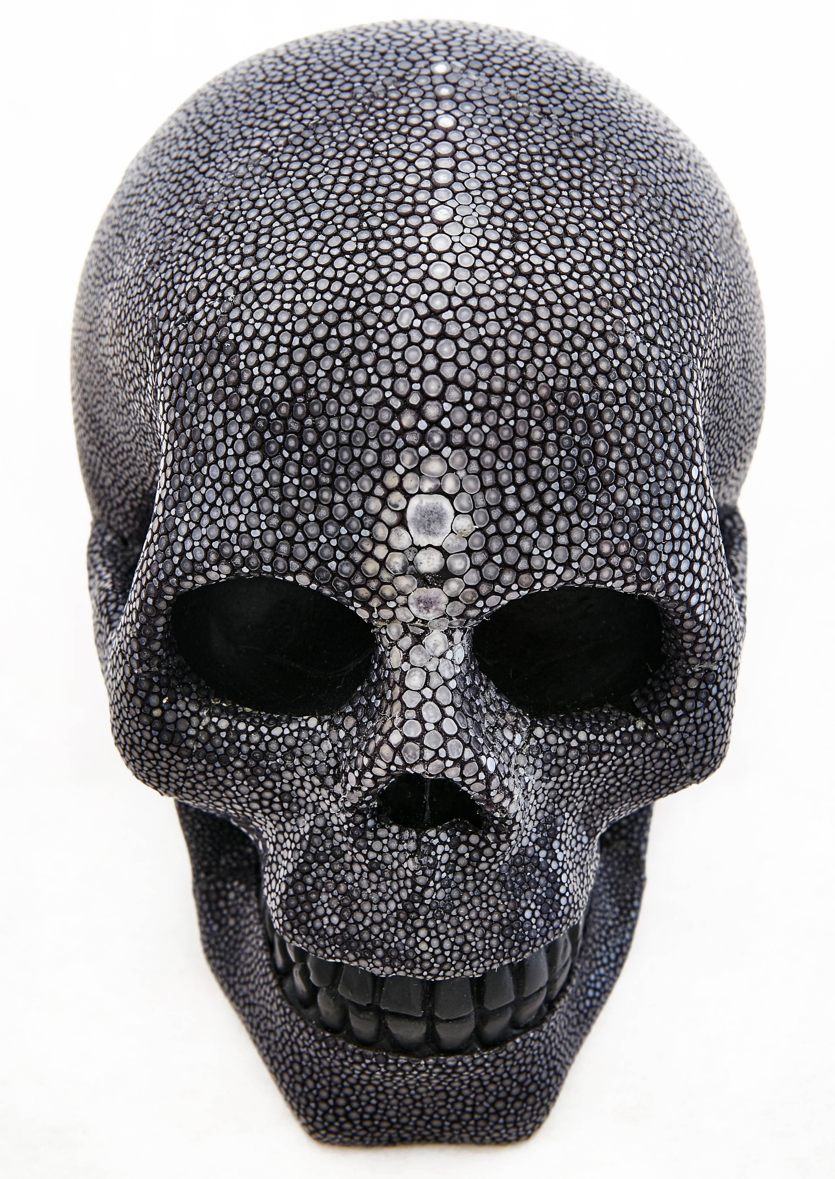 American Cadavre Exquis Mini Shagreen Skull by Christina Z Antonio For Sale