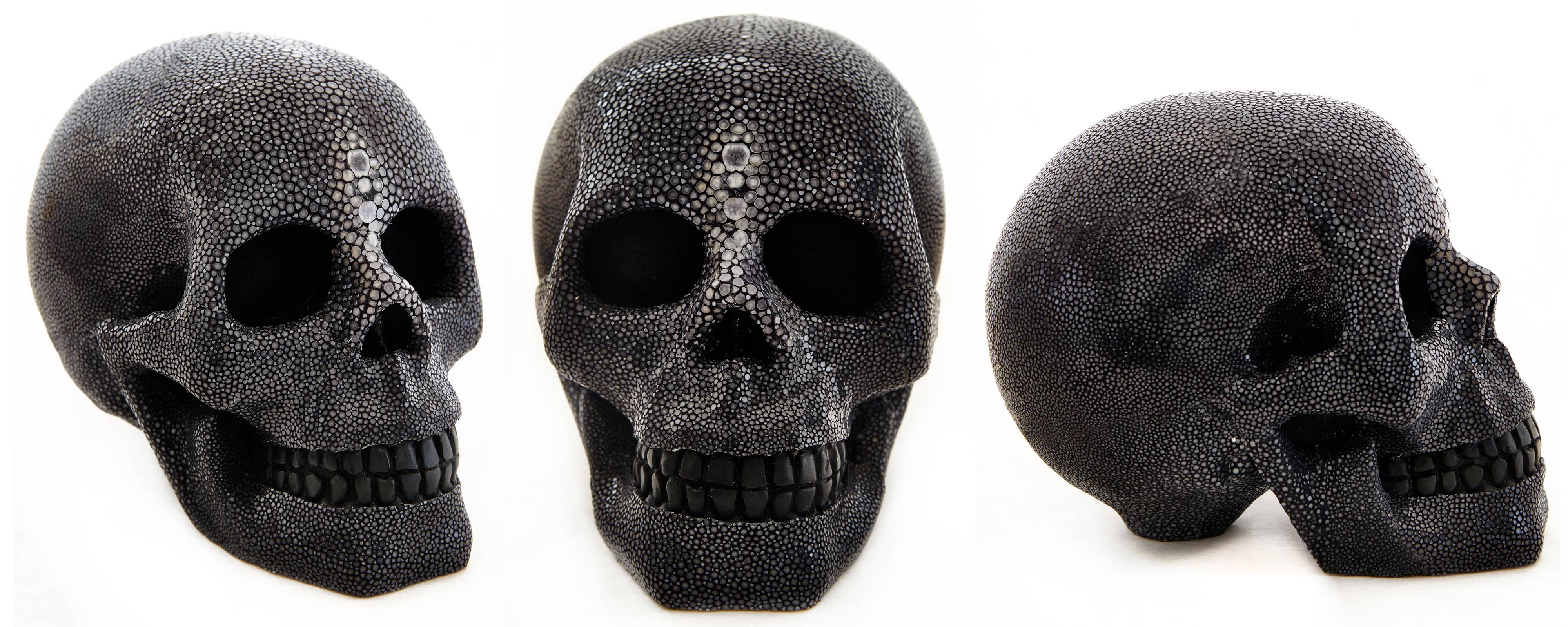 Cadavre Exquis Mini Shagreen Skull by Christina Z Antonio In New Condition For Sale In New York, NY