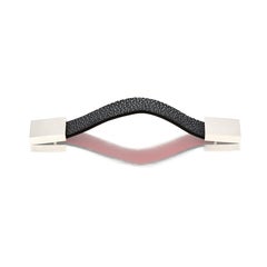 'Watch' Strap Cabinet Pull in Shagreen and Polished Nickel End Caps