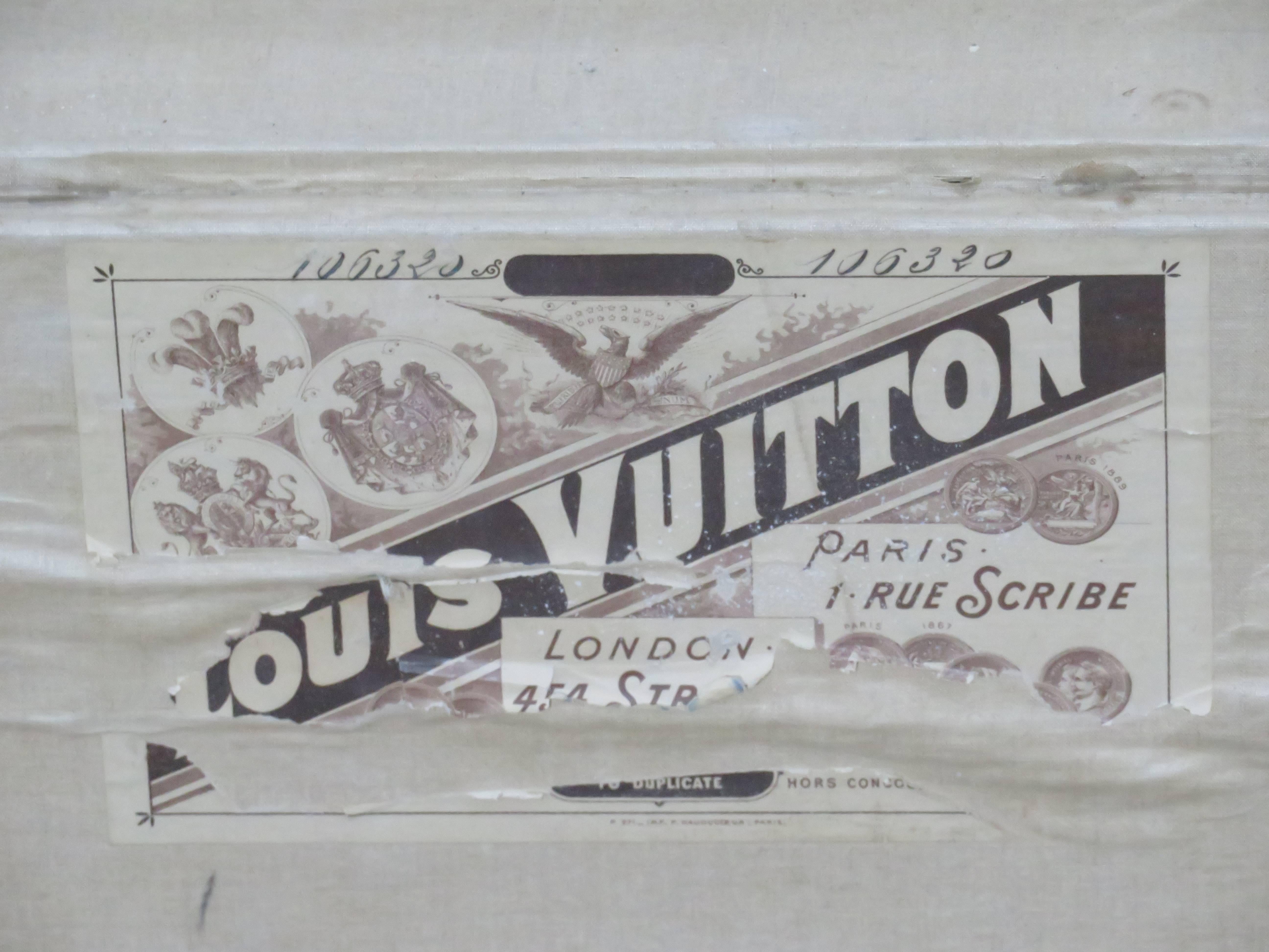 1910s Louis Vuitton Courier Trunk Hand-Painted 